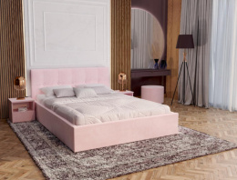 Łóżko RINO Welur kolor Pudrowy Róż 180x200