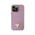 Guess Rhinestone Triangle - Etui iPhone 14 Pro Max (różowy)