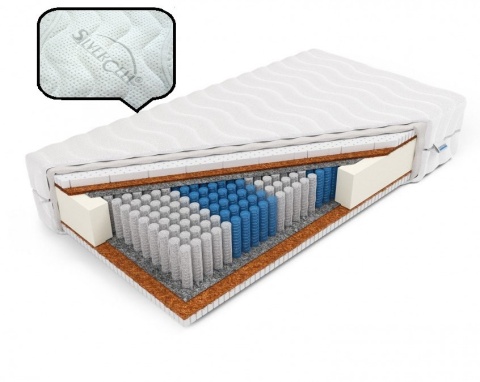 Materac Multipocketlateks i kokos H3 Horus 120x200x22 SilverActive