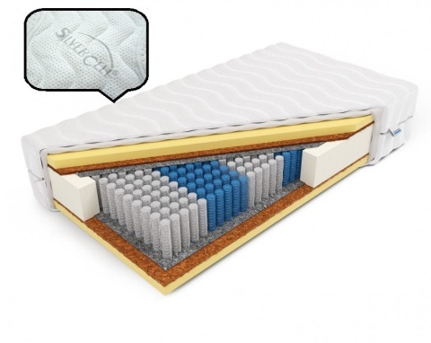 Materac Multipocketmemory z kokosem H3 Laila 80x200x24 SilverActive