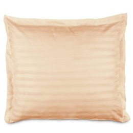 Poszewka satyna bambusowo-bawełniana STRIPE BEIGE 70x80 z listwą (promocja)