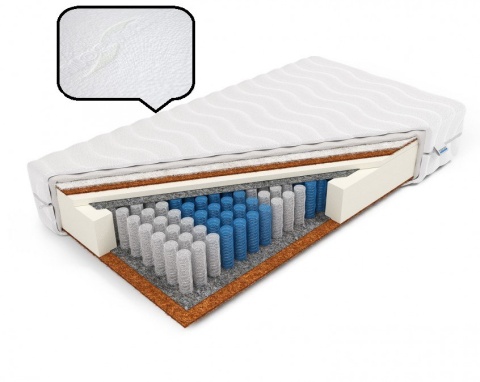 Materac pocket kokos owcza wełna H3 Hebe 180x200x19 Aloe Vera