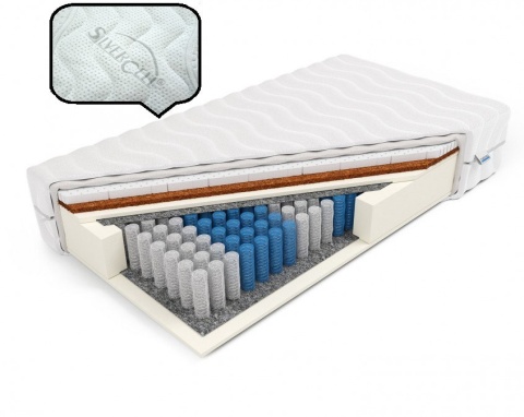 Materac pocket kokos lateks H2 H3 Porto Alegre 120x200x22 SilverActive