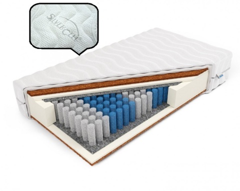 Materac pocket obustronny 2x kokos H4 Tyche 90x180x21 SilverActive