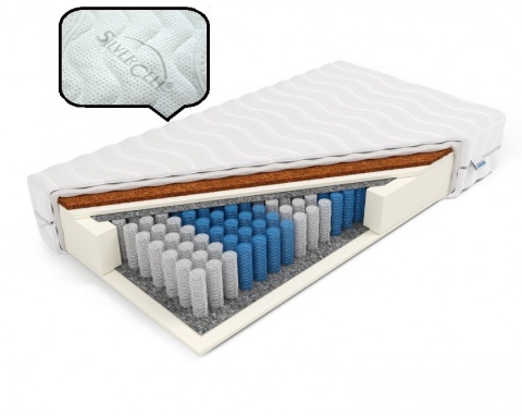 Materac pocket 2x kokos H2,H4 Zeus 80x180x18 SilverActive