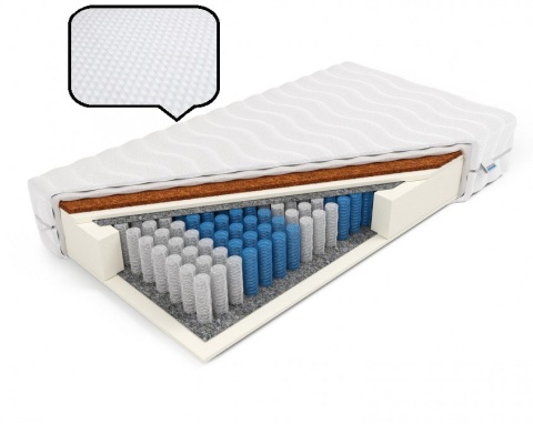 Materac pocket dla wagi 100+ kg, 2x kokos H2H4 Zeus 80x200x19 Dormia