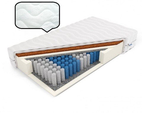 Materac pocket dla wagi 100+ kg, 2x kokos H2H4 Zeus 80x200x19 Medicott/Tencel