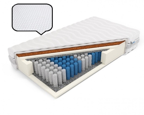 WYSOKI Materac pocket z kokosem H2 H3 Morfeusz Plus 200x200x24 Dormia
