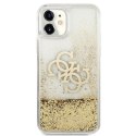 Guess Liquid Glitter 4G Big Logo - Etui iPhone 11 (złoty)