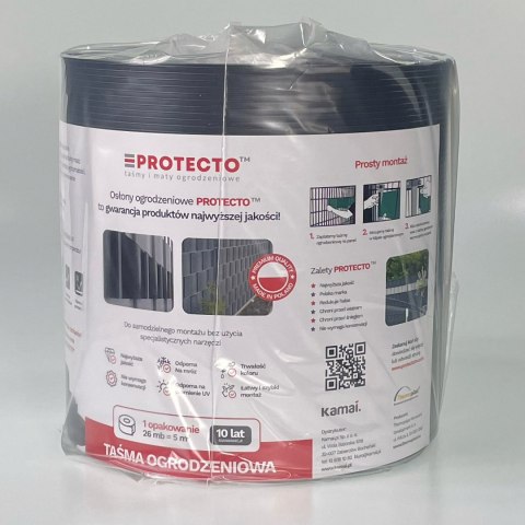 Taśma ogrodzeniowa ROLKA 26mb SMART 19cm PROTECTO™ GRAFIT PROTECTO
