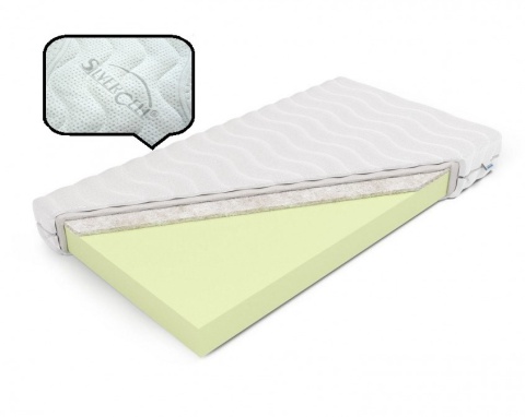 Materac wysokoelastyczny z wełną H2 Kora 100x200x14 SilverActive
