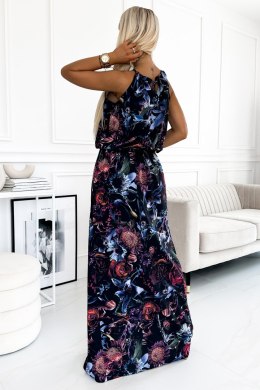 Sukienka Plażow Sukienka Model 191-7 Violet Dark Flowers - Numoco