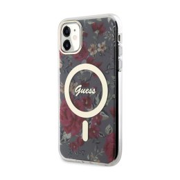 Guess Flower MagSafe - Etui iPhone 11 (Zielony)