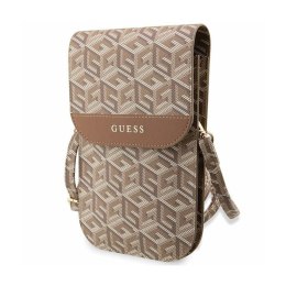 Guess GCube Stripe Phone Bag - Torba z przegrodą na smartfona (brązowy)