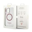 Guess Metal Outline MagSafe - Etui iPhone 12 / iPhone 12 Pro (przezroczysty / różowy)