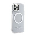 Guess Metal Outline MagSafe - Etui iPhone 12 / iPhone 12 Pro (przezroczysty / srebrny)