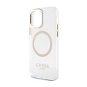 Guess Metal Outline MagSafe - Etui iPhone 12 / iPhone 12 Pro (przezroczysty / złoty)