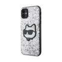 Karl Lagerfeld NFT Glitter Choupette Patch - Etui iPhone 11 (Srebrny)