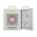 Guess MagSafe Ring Stand Rhinestone - Magnetyczny uchwyt na palec do telefonu z funkcją standu (Różowy)