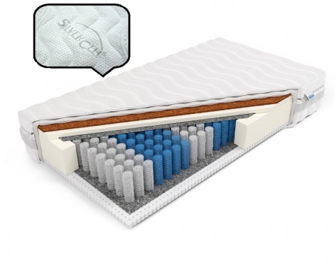 Materac pocket kokos z lateksem H2 H3 GRUBY Ares 180x200x24 SilverActive