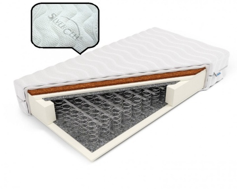 Materac bonell pianka+kokos H2 H3 Artemida 90x200x18 SilverActive