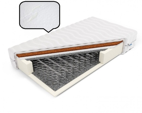 Materac bonellowy kokos lateks H2 H3 Hekate 90x180x17 Aloe Vera