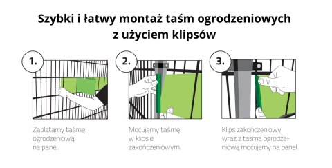 Klipsy do taśm ogrodzeniowych 10 szt. STANDARD GRAFIT Thermoplast