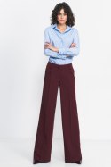Bordowe spodnie typu wide leg SD81 Bordo - Nife Nife