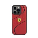 Ferrari Twist Metal Logo - Etui iPhone 15 Pro (czerwony)