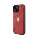 Ferrari Twist Metal Logo - Etui iPhone 15 (czerwony)