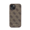 Guess 4G Metal Gold Logo - Etui iPhone 15 (brązowy)