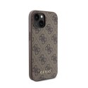 Guess 4G Metal Gold Logo - Etui iPhone 15 (brązowy)