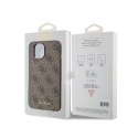 Guess 4G Metal Gold Logo - Etui iPhone 15 (brązowy)