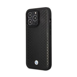 BMW Leather Diamond Pattern - Etui iPhone 14 Pro (Czarny)