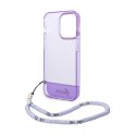 Guess Translucent Pearl Strap - Etui iPhone 14 Pro Max (fioletowy)