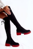 Kozaki Model Cheera UK105P Black/Red Zamsz - Step in style Step in style