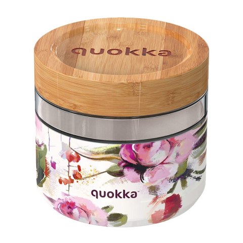 Quokka Deli Food Jar - Pojemnik szklany na żywność / lunchbox 820 ml (Dark Flowers)