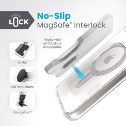 Speck Presidio Perfect-Clear ClickLock & Magsafe - Etui iPhone 15 Plus / iPhone 14 Plus (Clear / Chrome Finish / Serene Silver)