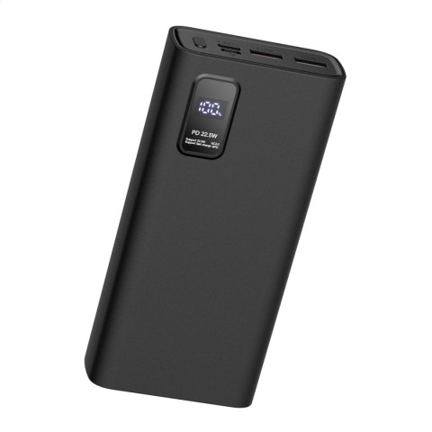 PLATINET POWER BANK 20000 mAh 20W PD QC + CABLE USB-C 1M POLYMER LED SCREEN BLACK [45728]