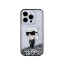 Karl Lagerfeld Liquid Glitter Ikonik - Etui iPhone 15 Pro Max (przezroczysty)