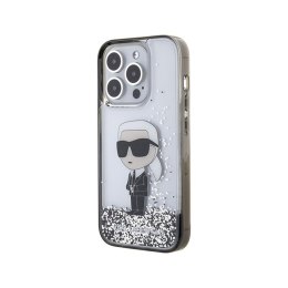 Karl Lagerfeld Liquid Glitter Ikonik - Etui iPhone 15 Pro (przezroczysty)