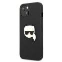 Karl Lagerfeld PU Leather Karl's Head Metal - Etui iPhone 13 mini (czarny)