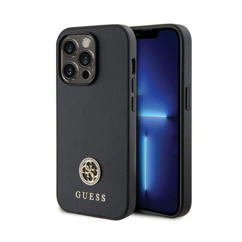 Guess 4G Strass Metal Logo - Etui iPhone 15 Pro (czarny)