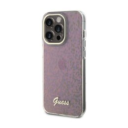 Guess IML Faceted Mirror Disco Iridescent - Etui iPhone 15 Pro Max (różowy)