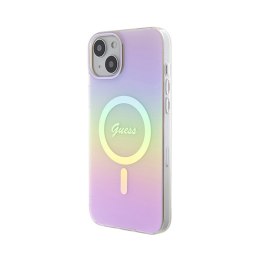 Guess IML Iridescent MagSafe - Etui iPhone 15 Plus (różowy)