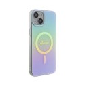 Guess IML Iridescent MagSafe - Etui iPhone 15 Plus (turkusowy)