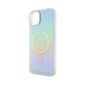 Guess IML Iridescent MagSafe - Etui iPhone 15 Plus (turkusowy)