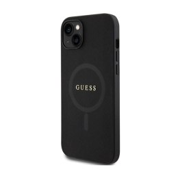 Guess Saffiano MagSafe - Etui iPhone 15 (czarny)