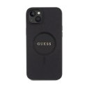 Guess Saffiano MagSafe - Etui iPhone 15 (czarny)