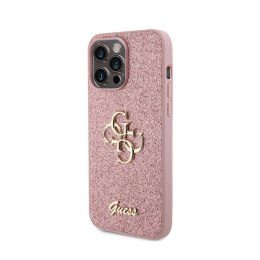 Guess Glitter Script Big 4G - Etui iPhone 15 Pro (różowy)